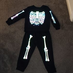 Reflective Skeleton Kids Costume